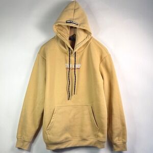 RGSTR Mens Take A Trip Relax Your‎ Mind Mushroom Skull Graphic Hoodie Tan Large